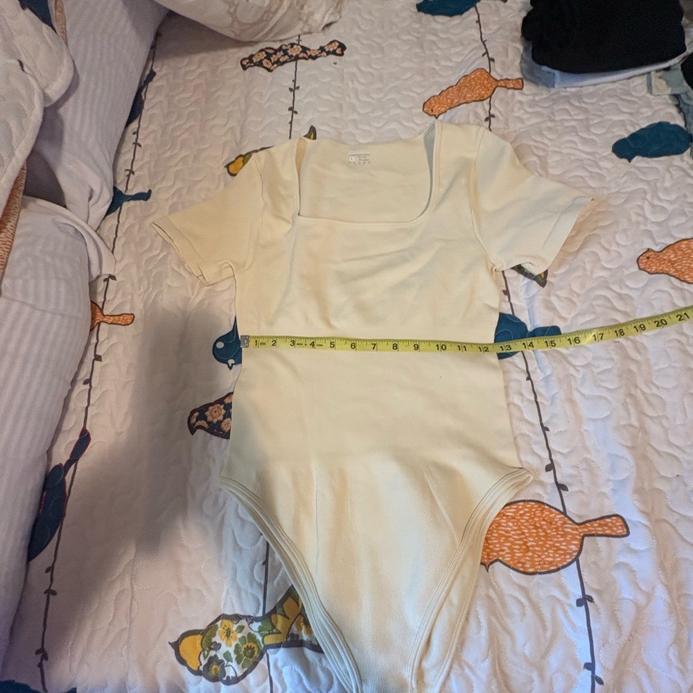 Cream Short Sleeve Bodysuit